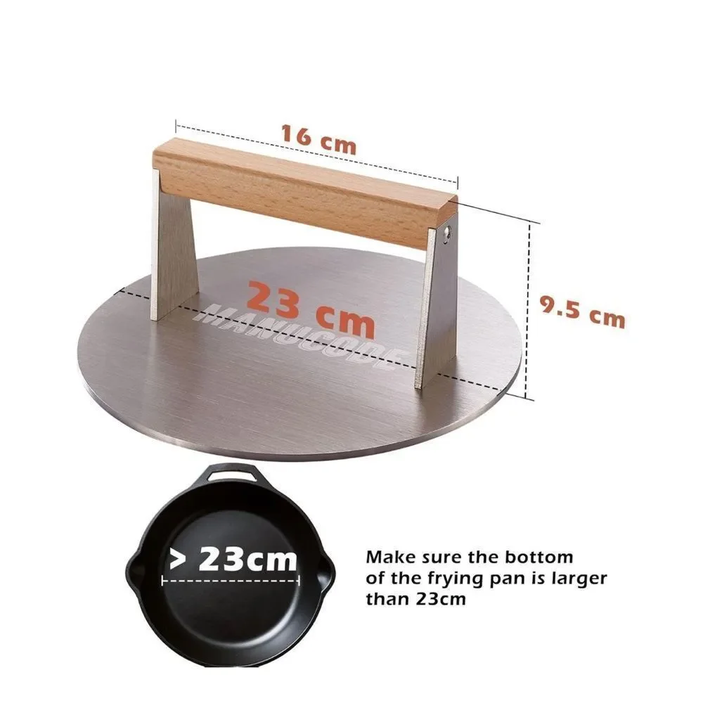 MANUCODE Smash Burger Press, Stainless Steel, Easy to Clean and Seasoning Free